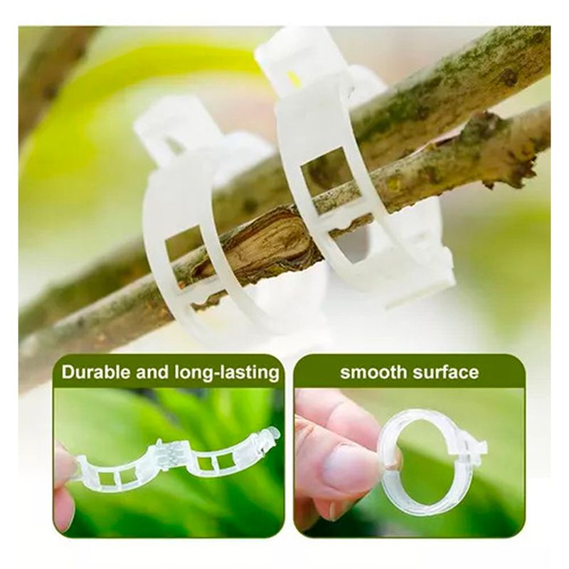 GENERICO - 200 Clips para plantas de soporte tallo reutilizables