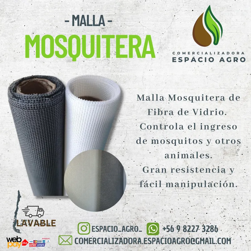 1880 - Malla Antimosquito NEGRO Fibra Vidrio EN Pvc 120M ANCHO x5M LARGO