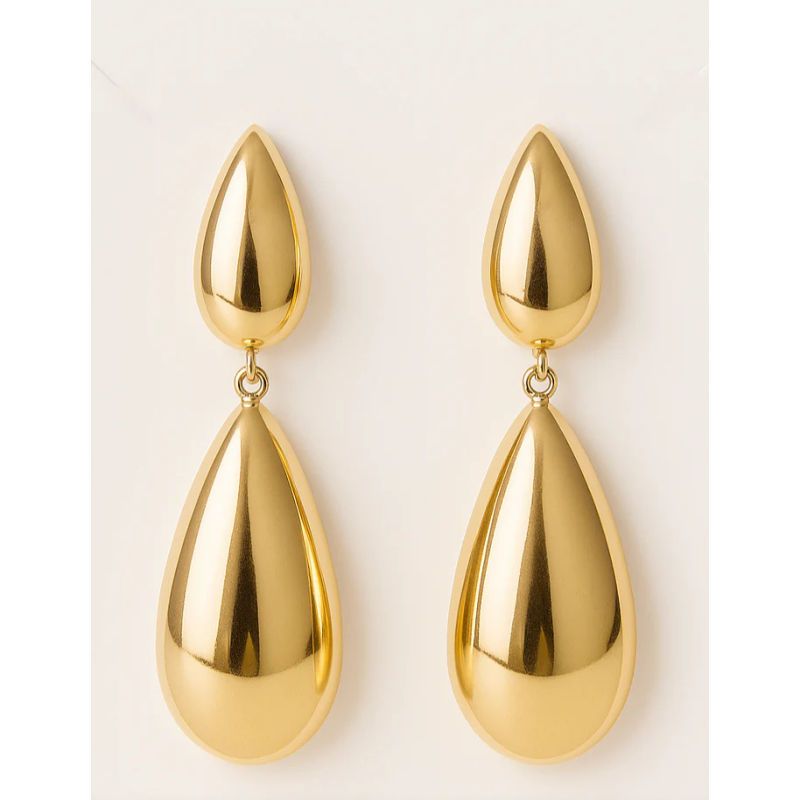 GENERICO - AMBAR JOYAS - Aros Gotas Doradas
