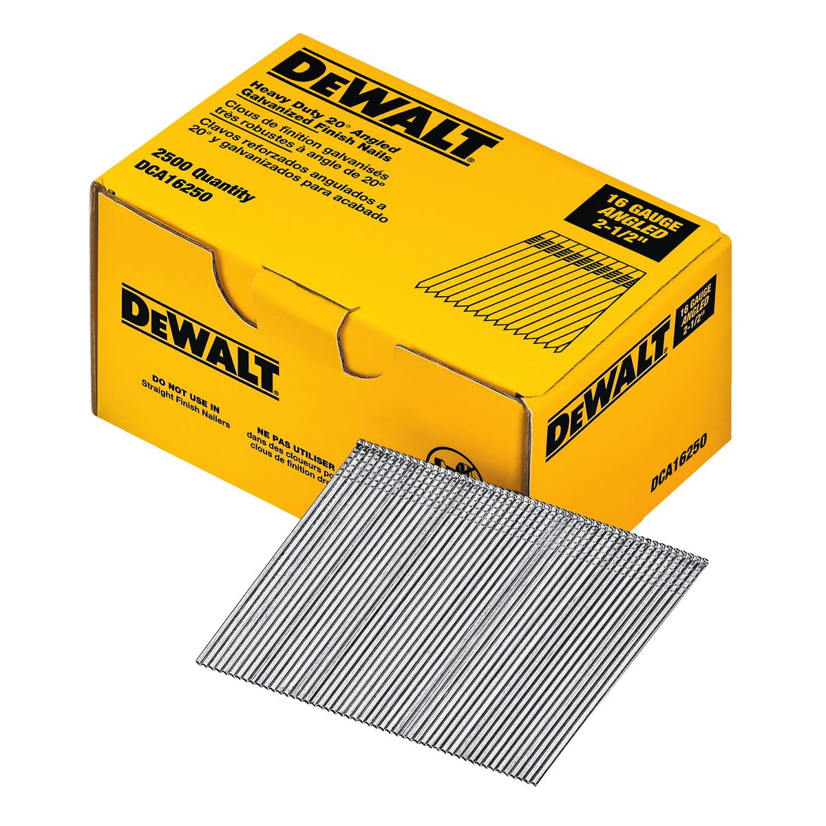 DEWALT - Caja de 2500 clavos reforzados 2-1/2´ 16GA DEWALT DCA16250