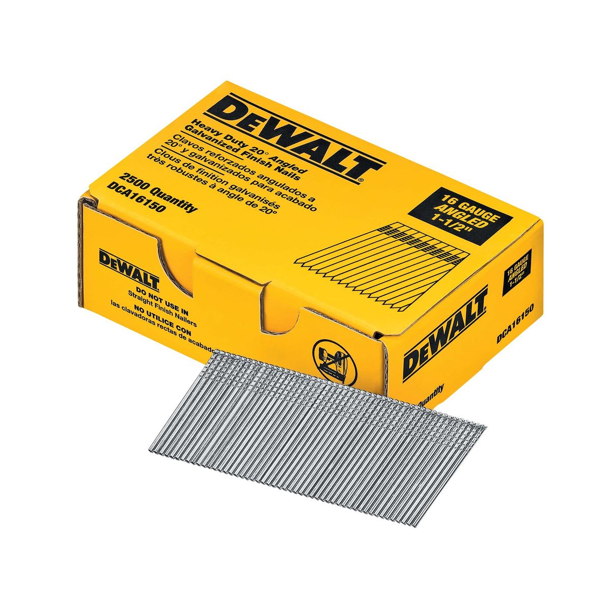 DEWALT - Caja de 2500 clavos reforzados 1-1/2´ 16GA DEWALT DCA16150