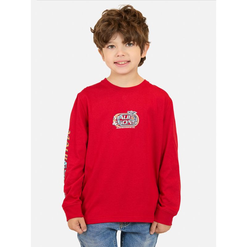 MAUI AND SONS - Polera ML Fiery Soul Rojo Infantil Maui And Sons - Rojo
