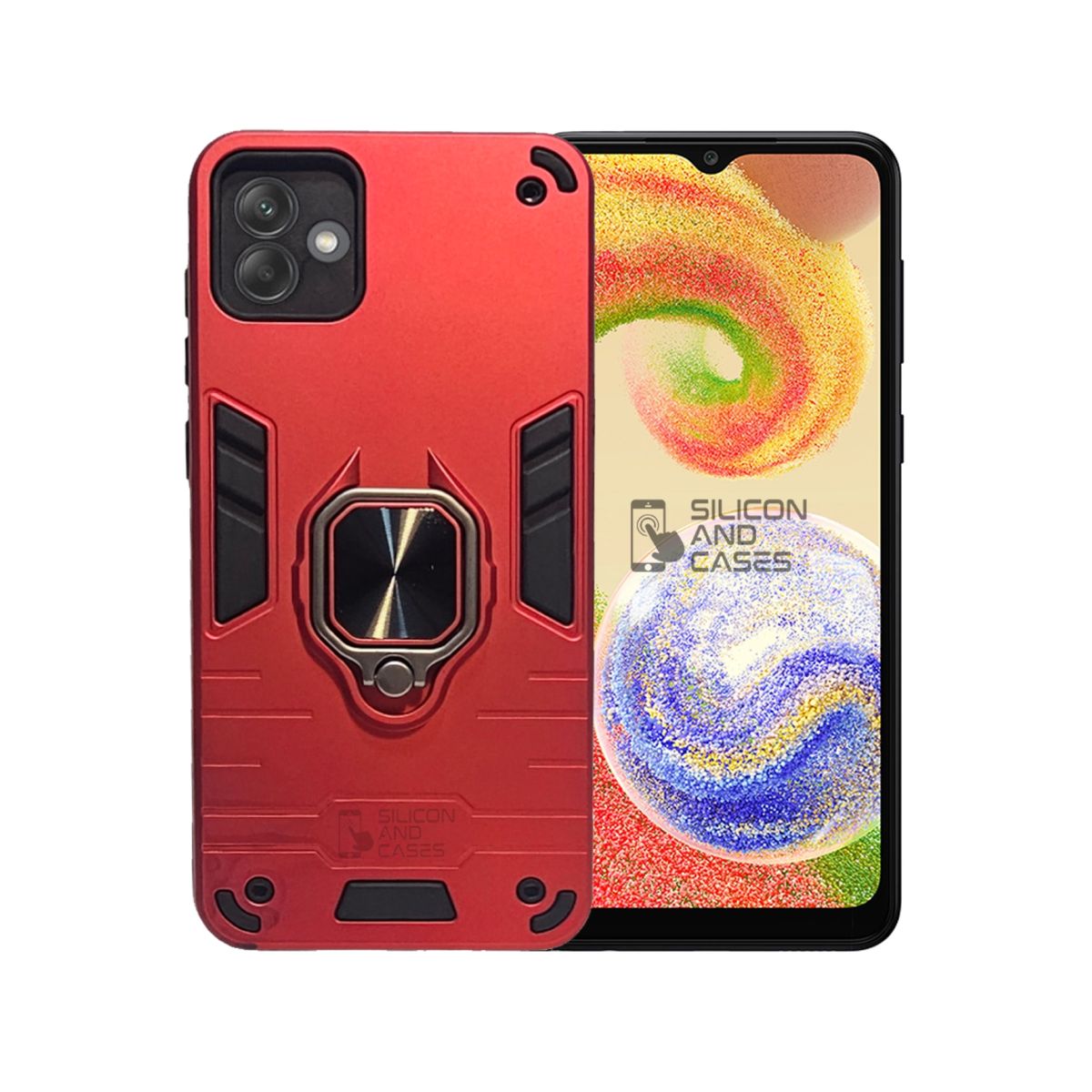 GENERICO - CARCASA ANILLO ANTIGOLPE PARA CELULAR SAMSUNG A06 4G COLOR ROJO
