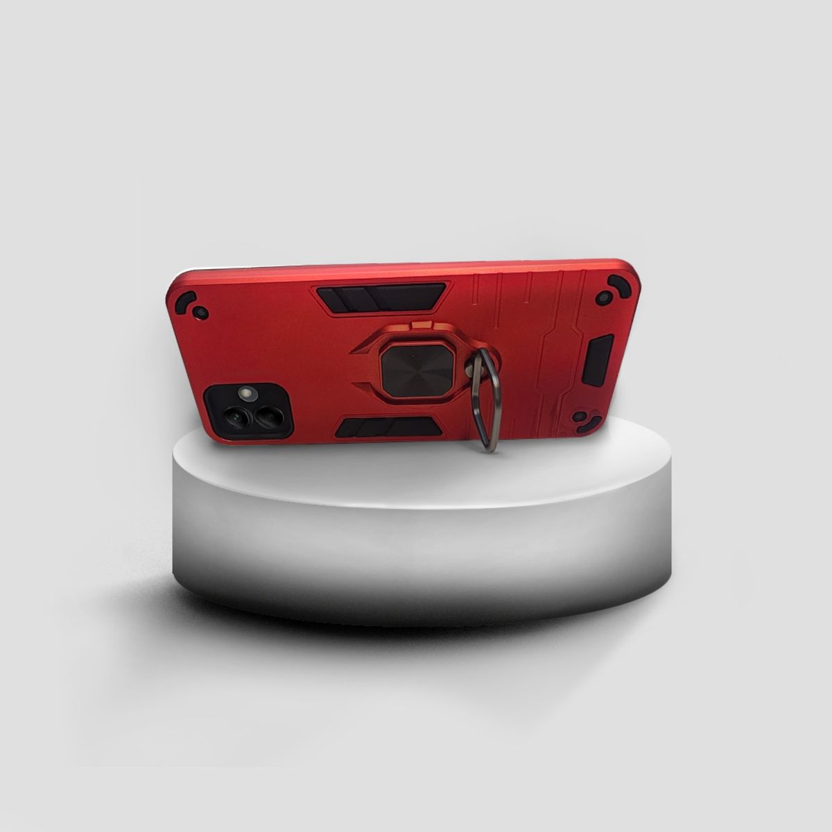 GENERICO - CARCASA ANILLO ANTIGOLPE PARA CELULAR SAMSUNG A06 4G COLOR ROJO