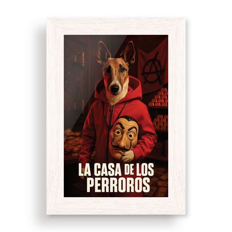 GENERICO - Cuadro 10x15 cm Marco Blanco  Perroros Heist