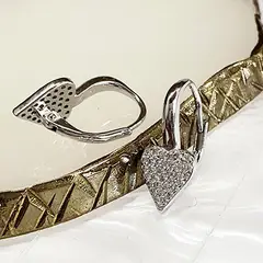 GENERICO - Aro Argolla Corazón de plata con Microcircones