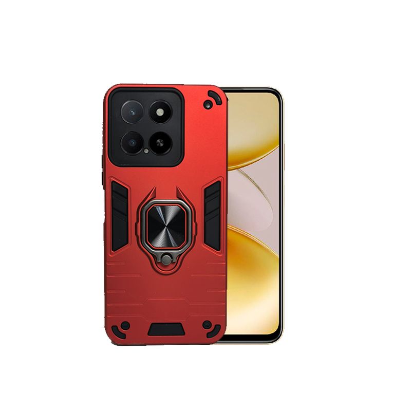 GENERICO - CARCASA ANILLO ANTIGOLPE PARA CELULAR HONOR X5B PLUS COLOR ROJO