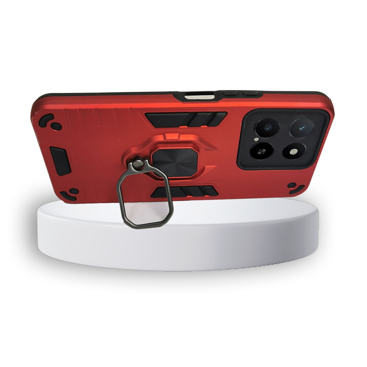 GENERICO - CARCASA ANILLO ANTIGOLPE PARA CELULAR HONOR X5B PLUS COLOR ROJO