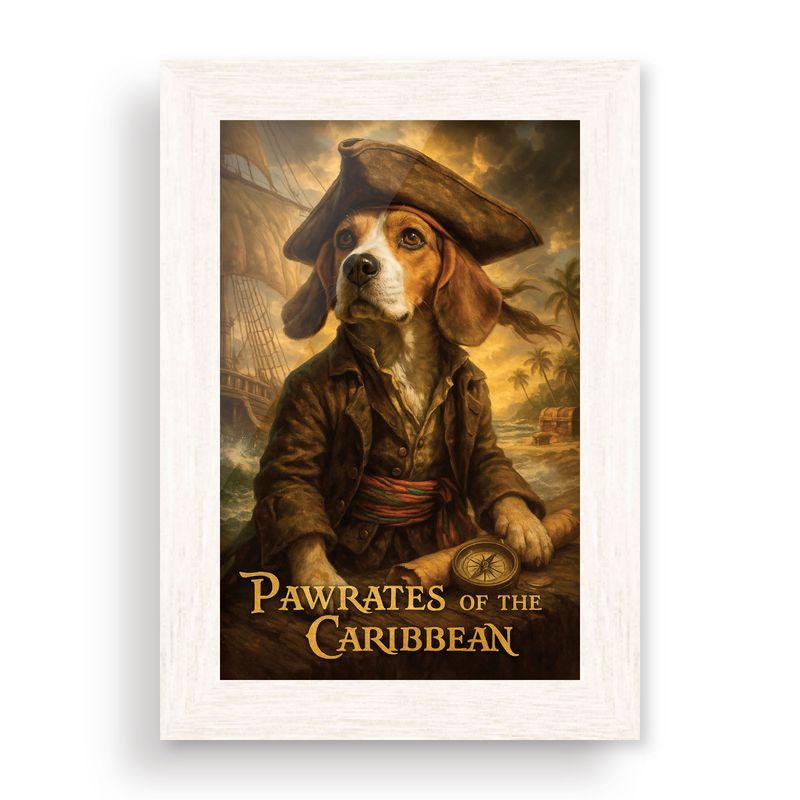 GENERICO - Pawrates  Cuadro de Beagle Pirata 10x15
