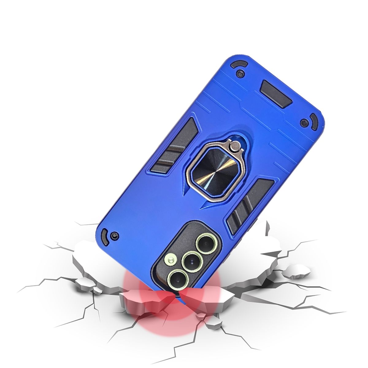 GENERICO - CARCASA ANILLO ANTIGOLPE PARA CELULAR SAMSUNG A15 COLOR AZUL