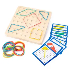GENERICO - Juego Didáctico Geoplano Con Tablero De Madera Isométrico