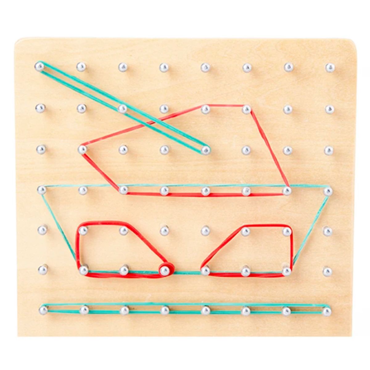GENERICO - Juego Didáctico Geoplano Con Tablero De Madera Isométrico