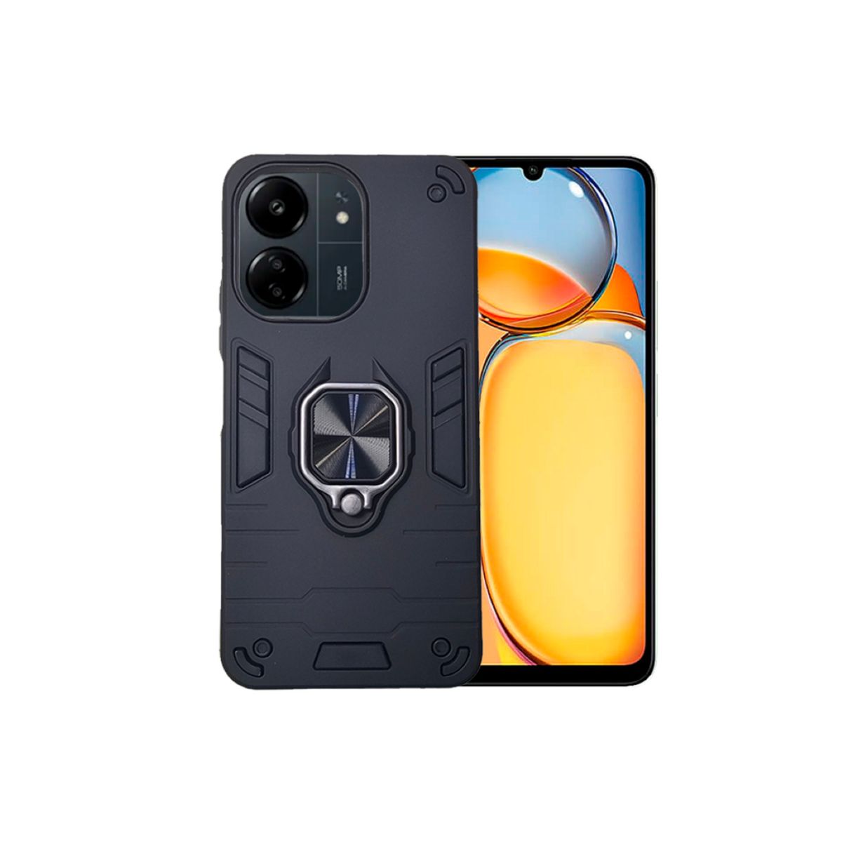 GENERICO - CARCASA ANILLO ANTIGOLPE PARA CELULAR XIAOMI REDMI 13C 5G NEGRO