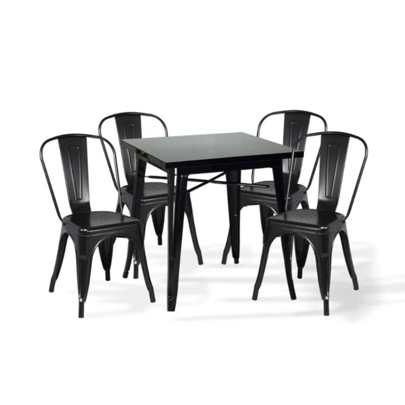 HABITA2 CHILE - COMEDOR TOLIX 80X80 - 4 PUESTO NEGRO