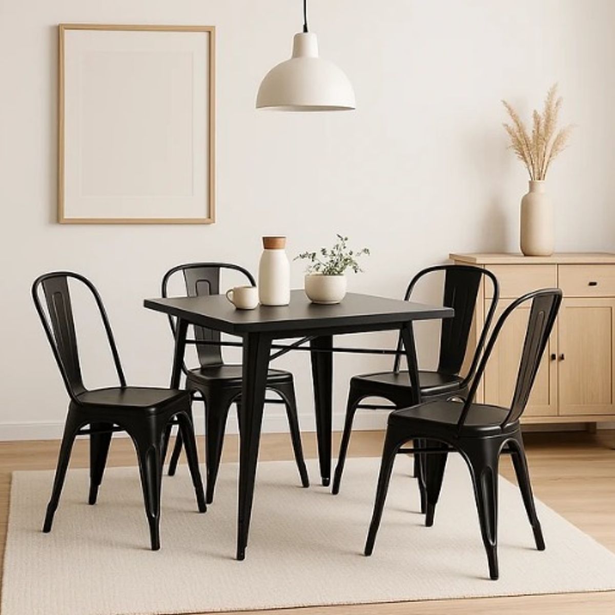 HABITA2 CHILE - COMEDOR TOLIX 80X80 - 4 PUESTO NEGRO…