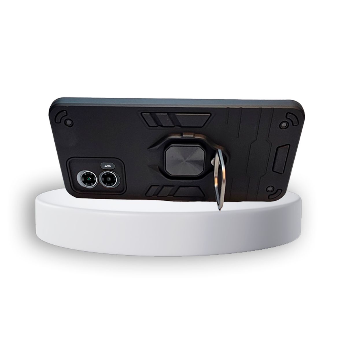 GENERICO - CARCASA ANILLO ANTIGOLPE PARA CELULAR MOTOROLA G35 COLOR NEGRO