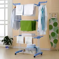 MOVI - Tendedero vertical con ruedas y alas plegables