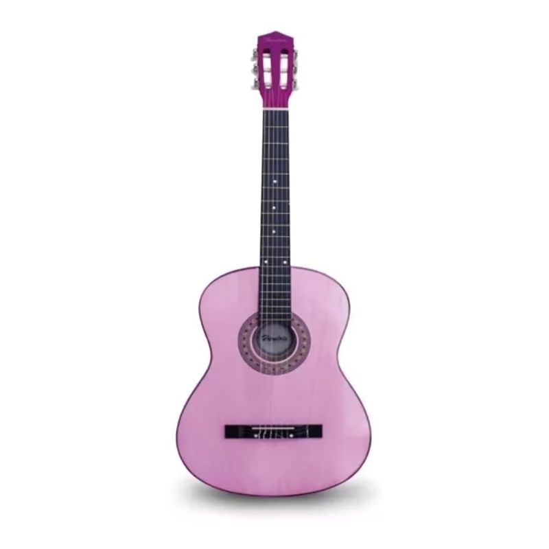 HENDRIX - GUITARRA DE MADERA 30 PULGADAS CON FUNDA COLOR PINK