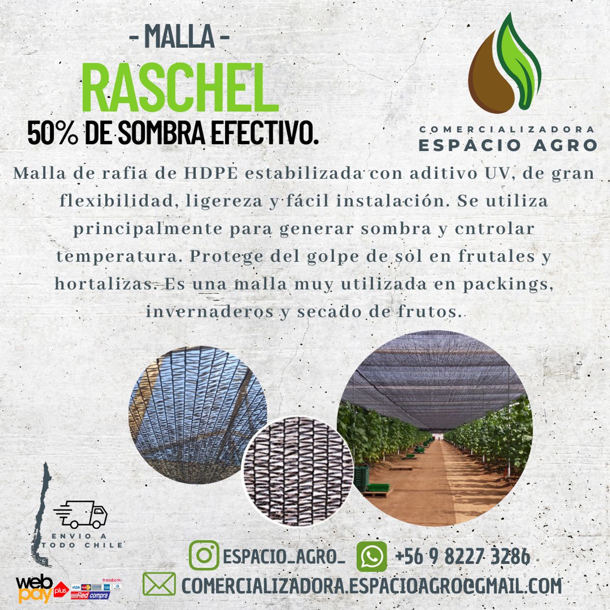 1880 - RASCHEL NEGRA 50% 5 MTS X 2,10 MTS