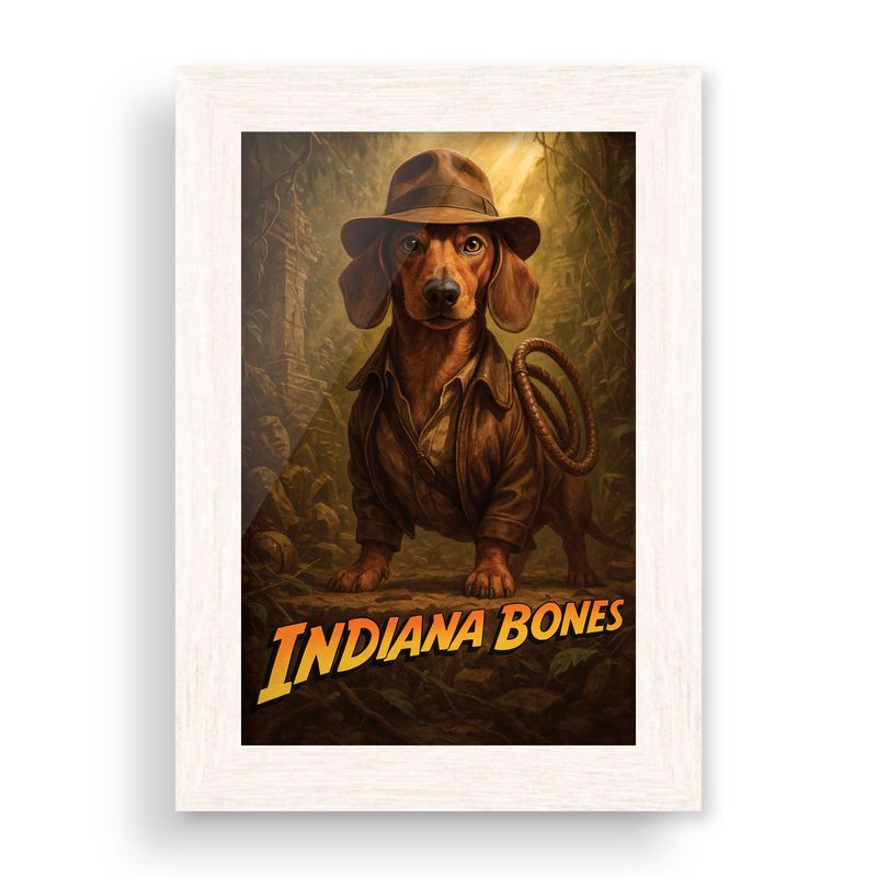GENERICO - Cuadro 10x15 cm Marco Blanco  Indiana Bones