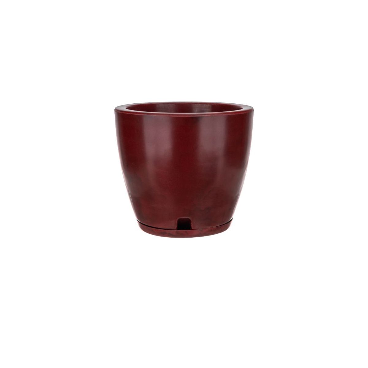 FLORIDIS - MACETERO FLORIDIS ROJO EFECTO MARMOL AMSTERDAM 28CM ALTO CON PLATO