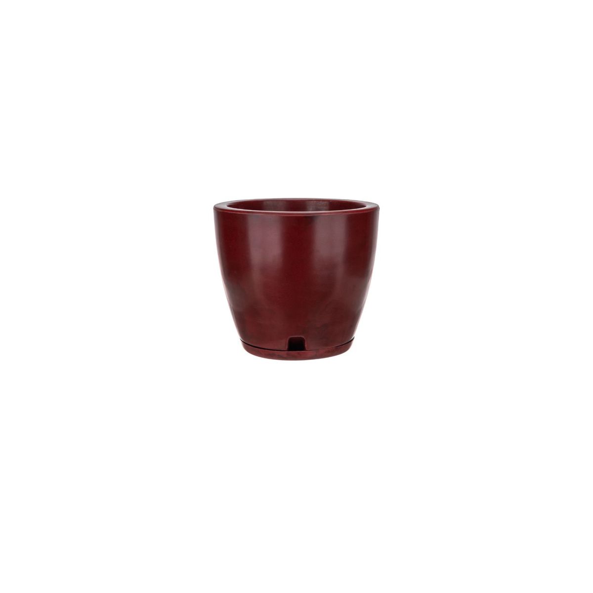 FLORIDIS - MACETERO FLORIDIS ROJO EFECTO MARMOL AMSTERDAM 28CM ALTO CON PLATO