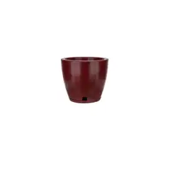 FLORIDIS - MACETERO ROJO EFECTO MARMOL AMSTERDAM 28CM ALTO CON PLATO