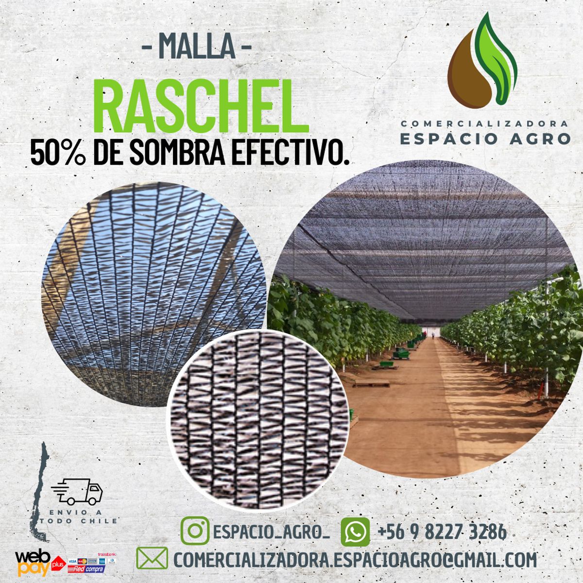 1880 - RASCHEL NEGRA 50% 10 MTS X 2,10 MTS