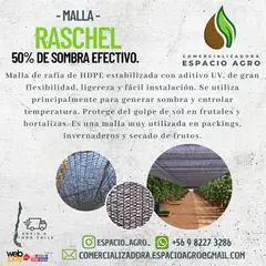 1880 - RASCHEL NEGRA 50% 100 MTS X 2,10 MTS