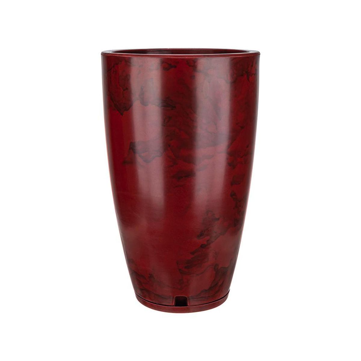 FLORIDIS - MACETERO FLORIDIS ROJO EFECTO MARMOL AMSTERDAM 65CM ALTO CON PLATO