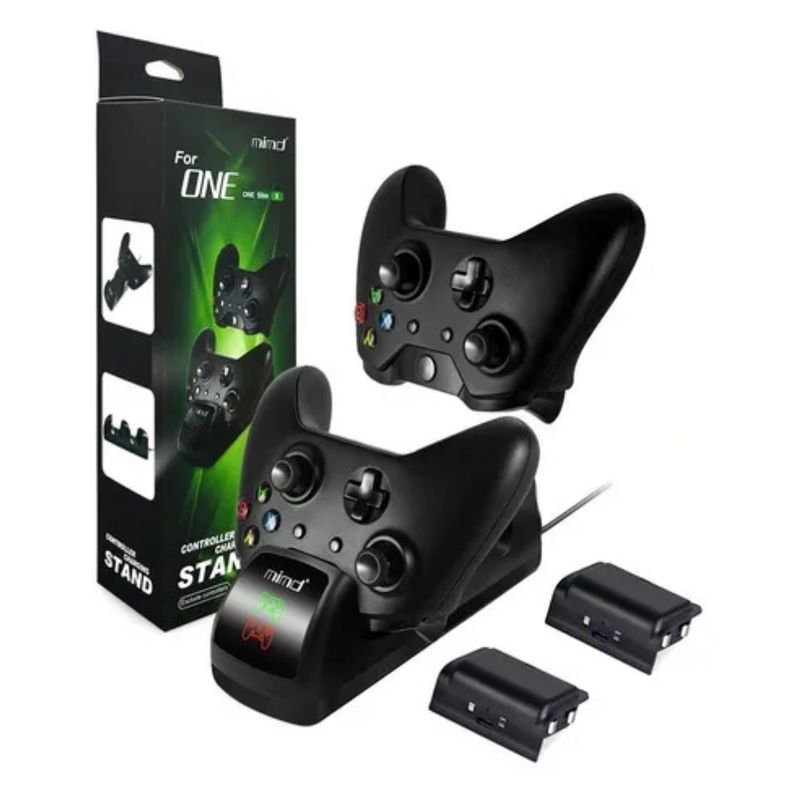 MIMD - Base Cargador + 2 Baterias Para Controles De Xbox One Slim X