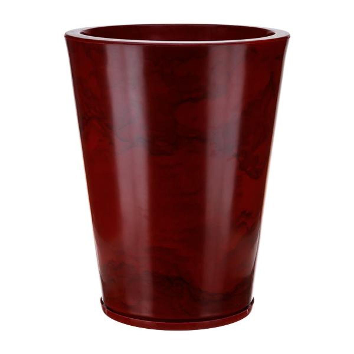 GENERICO - MACETERO FLORIDIS ROJO EFECTO MARMOL GENEBRA 57CM ALTO CON PLATO