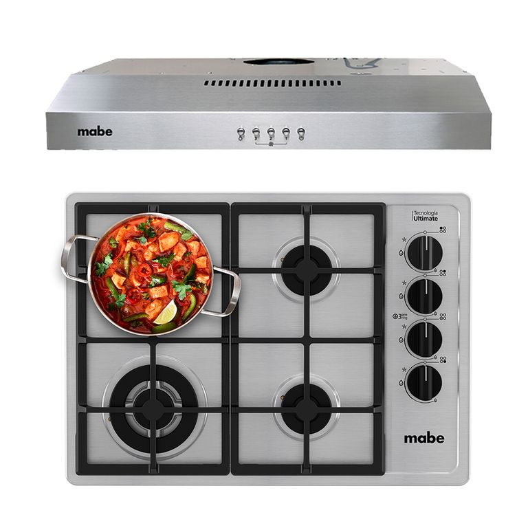 MABE Kit Encimera a Gas 60cm +Campana Extractora 60cm