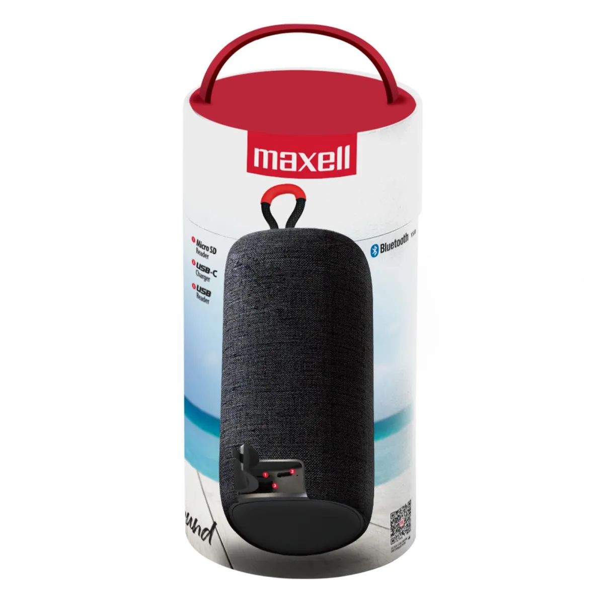 MAXELL - Parlante Mini Bluetooth Portatil 10W Negro Distrikt