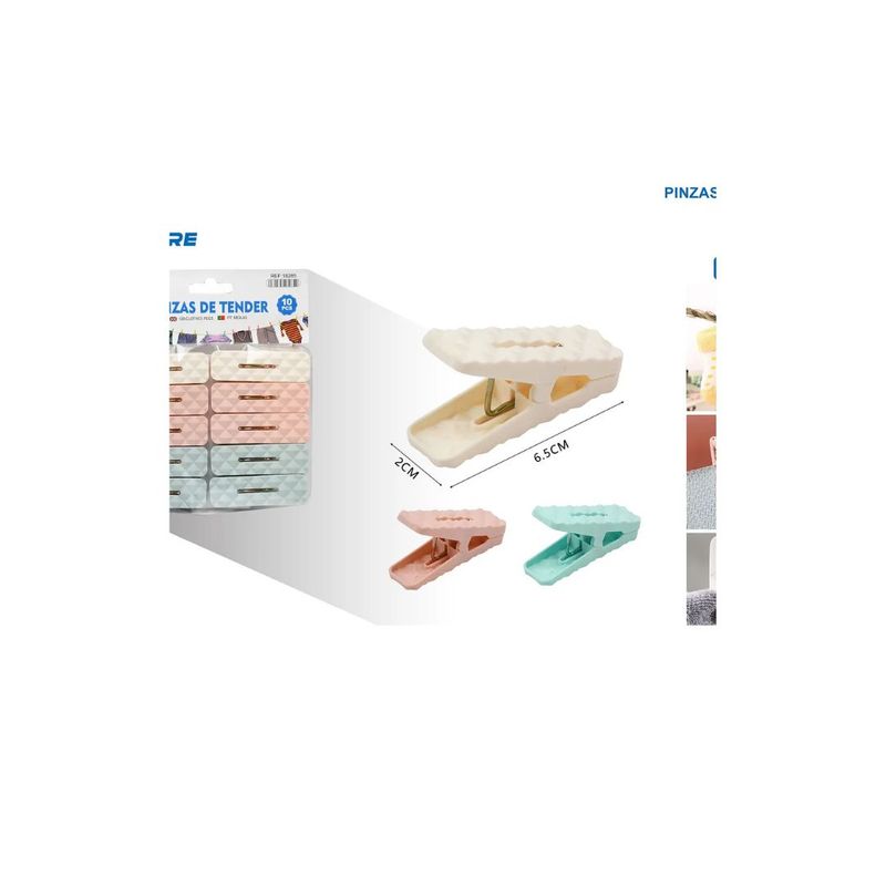 GENERICO - PINZAS DE TENDER 10PCS 2X6CM
