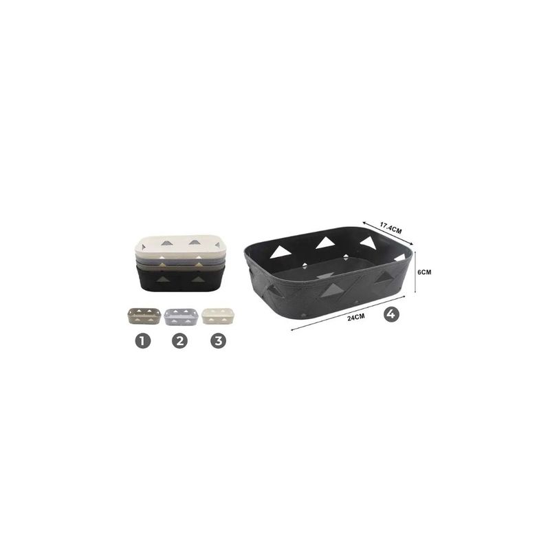 GENERICO - CESTA ORGANIZADORA DE PLASTICO MULTIUSOS 24CM