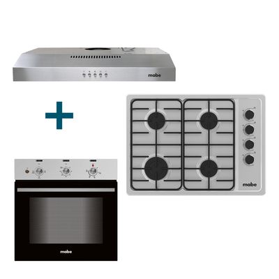 Mabe Kit Campana Extractora +Encimera A Gas +Horno Eléctrico