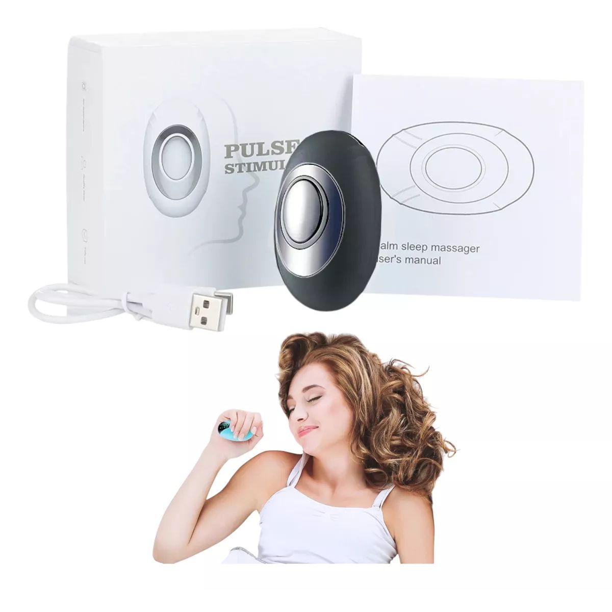 MAXPRO - Huevo Negro Dispositivo Portátil Aliviar Ansiedad Estrés Insomnio