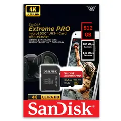 SANDISK - Memoria Micro SD 512GB Extreme PRO Black 200Mbps 4K