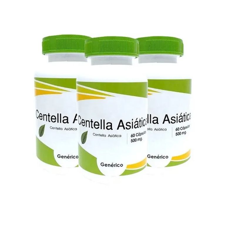 GENERICO - Centella Asiatica Nh 3 Frascos 180 Capsulas 3x60. Piel