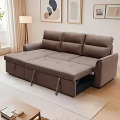 DANIELS - Sofá Cama Seccional 2 Plazas Moderno Café New Sidney KMP002BR