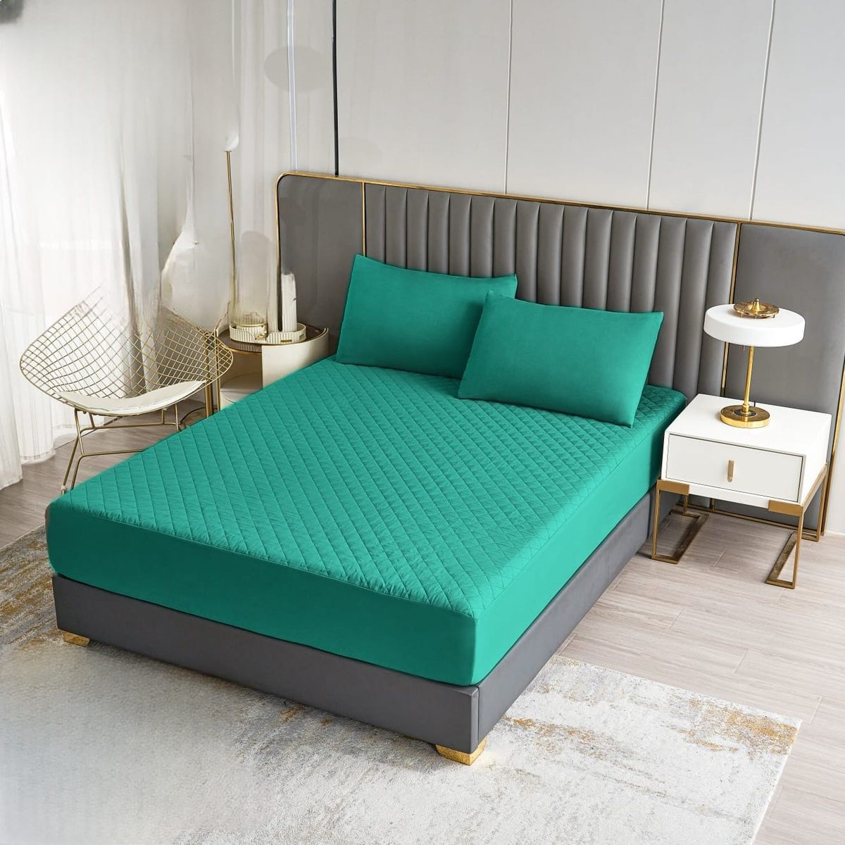 GENERICO - Cubre colchon 100% Impermeable Super King Turquesa