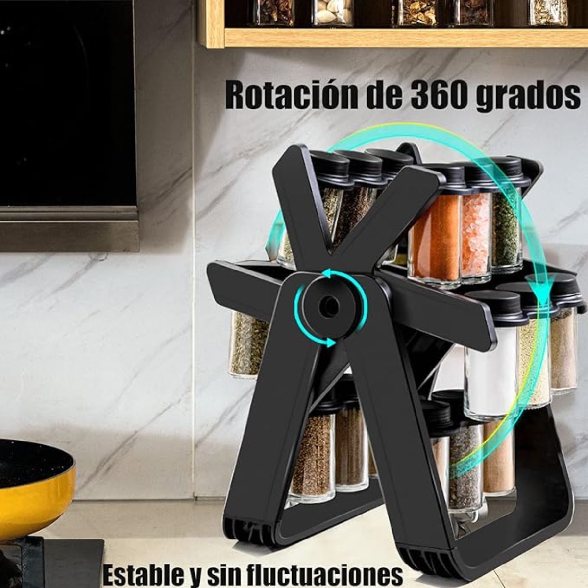 MOVI - Organizador Giratorio de Condimentos con 18 Frascos