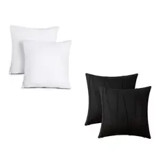 GENERICO - Pack 2 Fundas Diseño Zig Zag de 45x45 + 2 Rellenos de 45x45