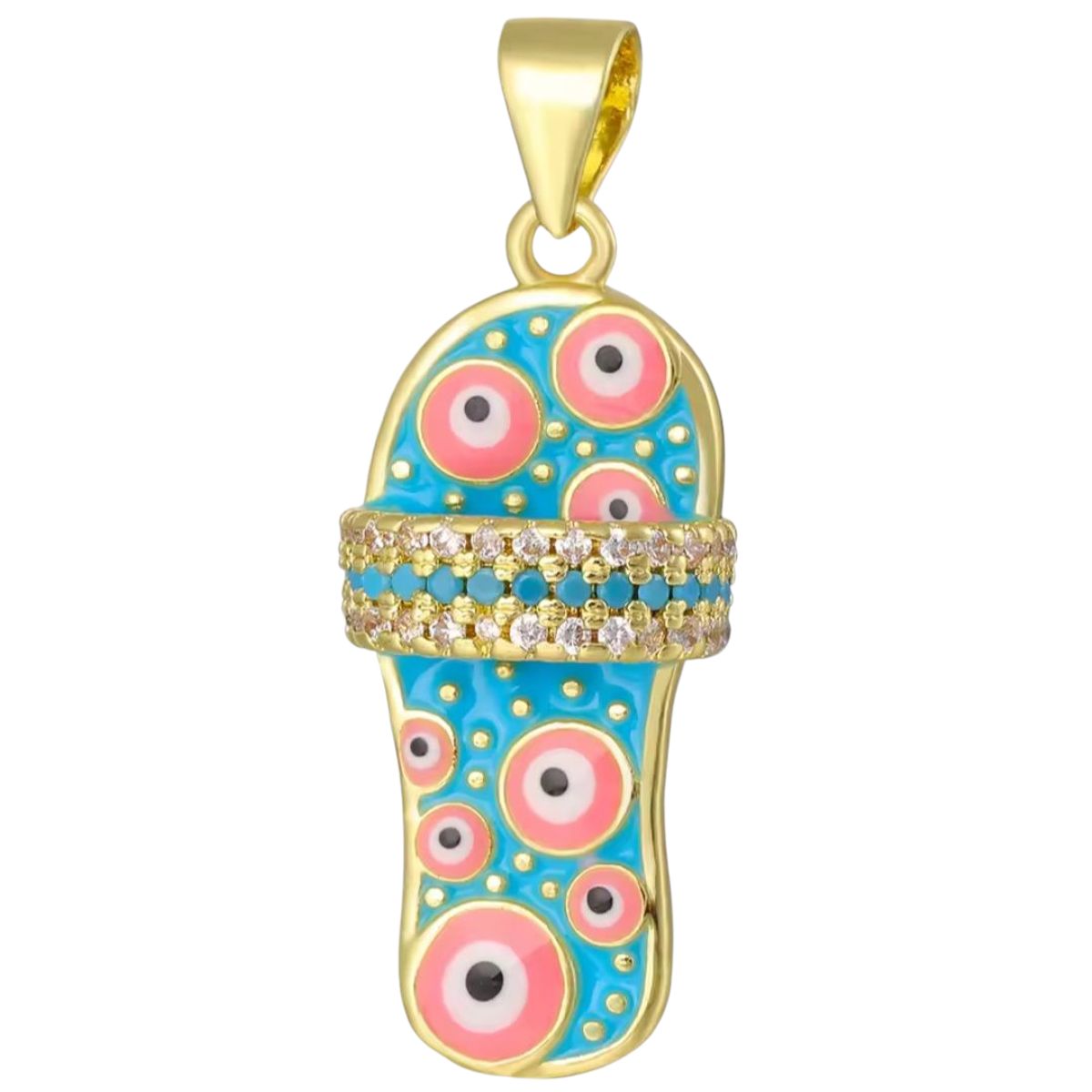 GENERICO - Collar  Zapatilla Fátima Calipso, Turco griego, enchape oro