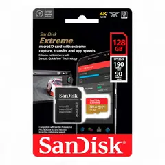 SANDISK - Memoria Micro SD 128 GB Extreme 4K 190 MBs