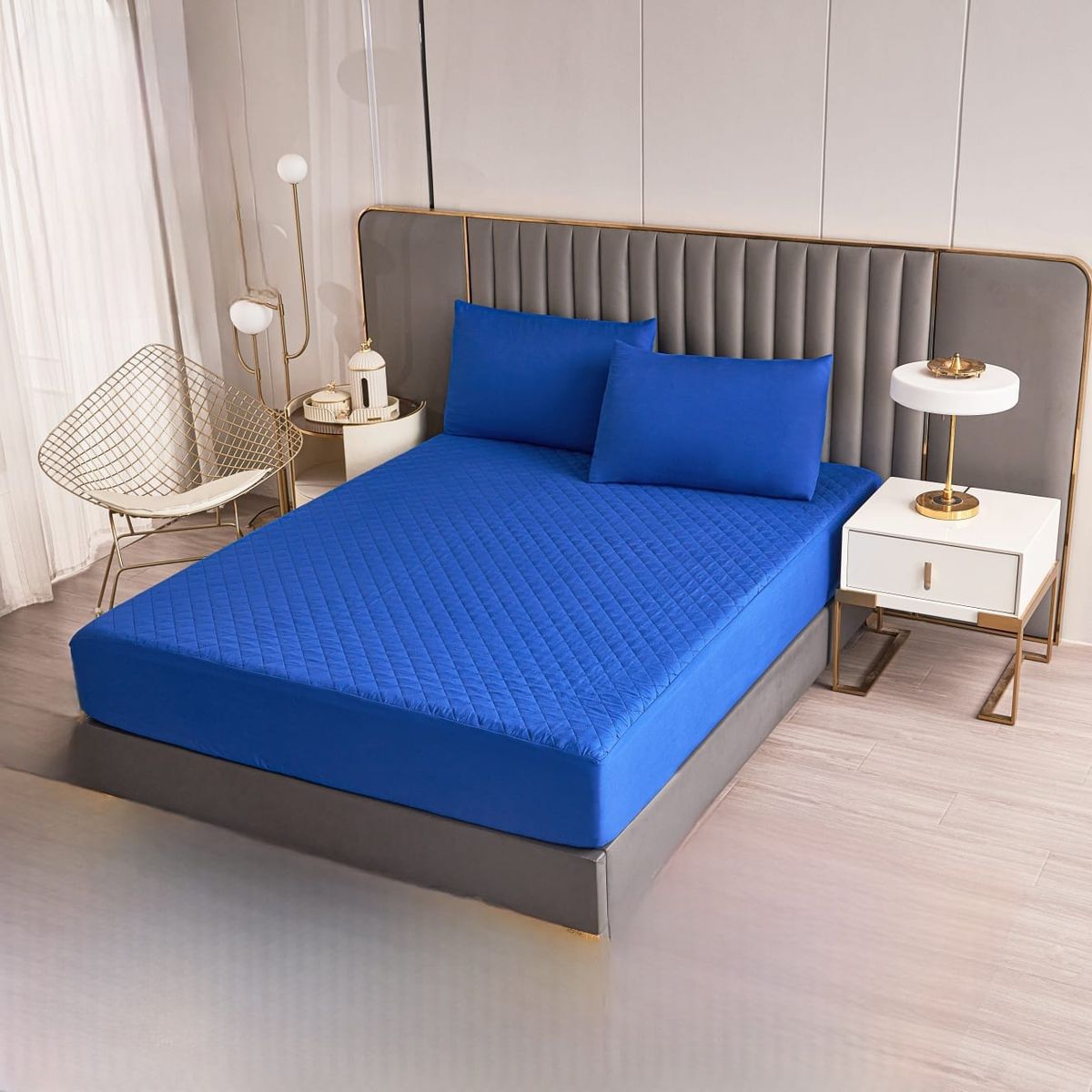 GENERICO - Cubre colchon 100% Impermeable 2 plazas Azul