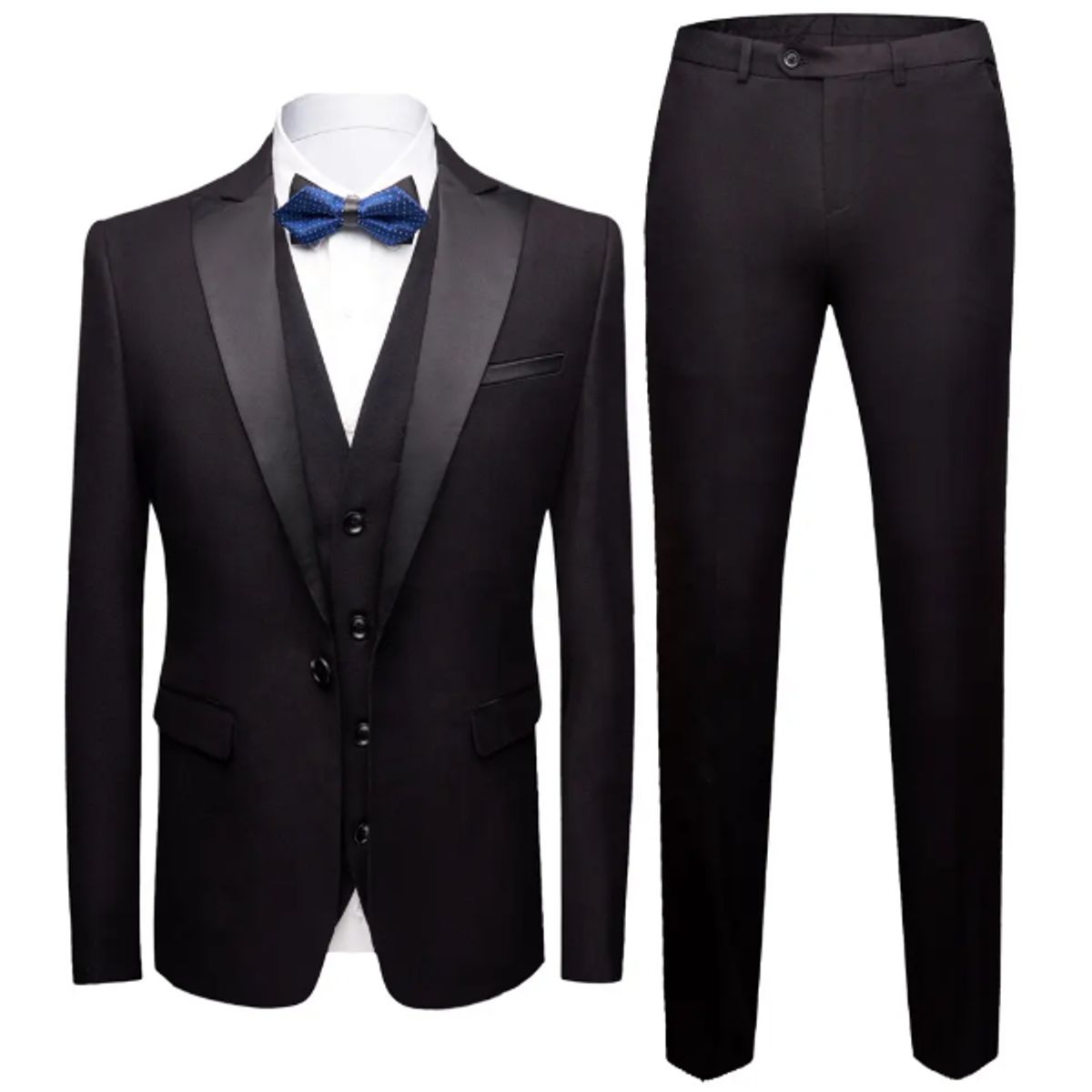 XPRESS RECHARGE - Terno Formal esmoquin de boda Negro de 3 piezas