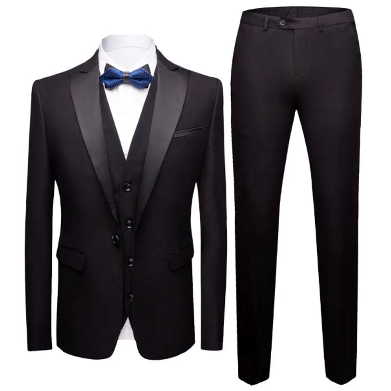XPRESS RECHARGE - Terno Formal esmoquin de boda Negro de 3 piezas