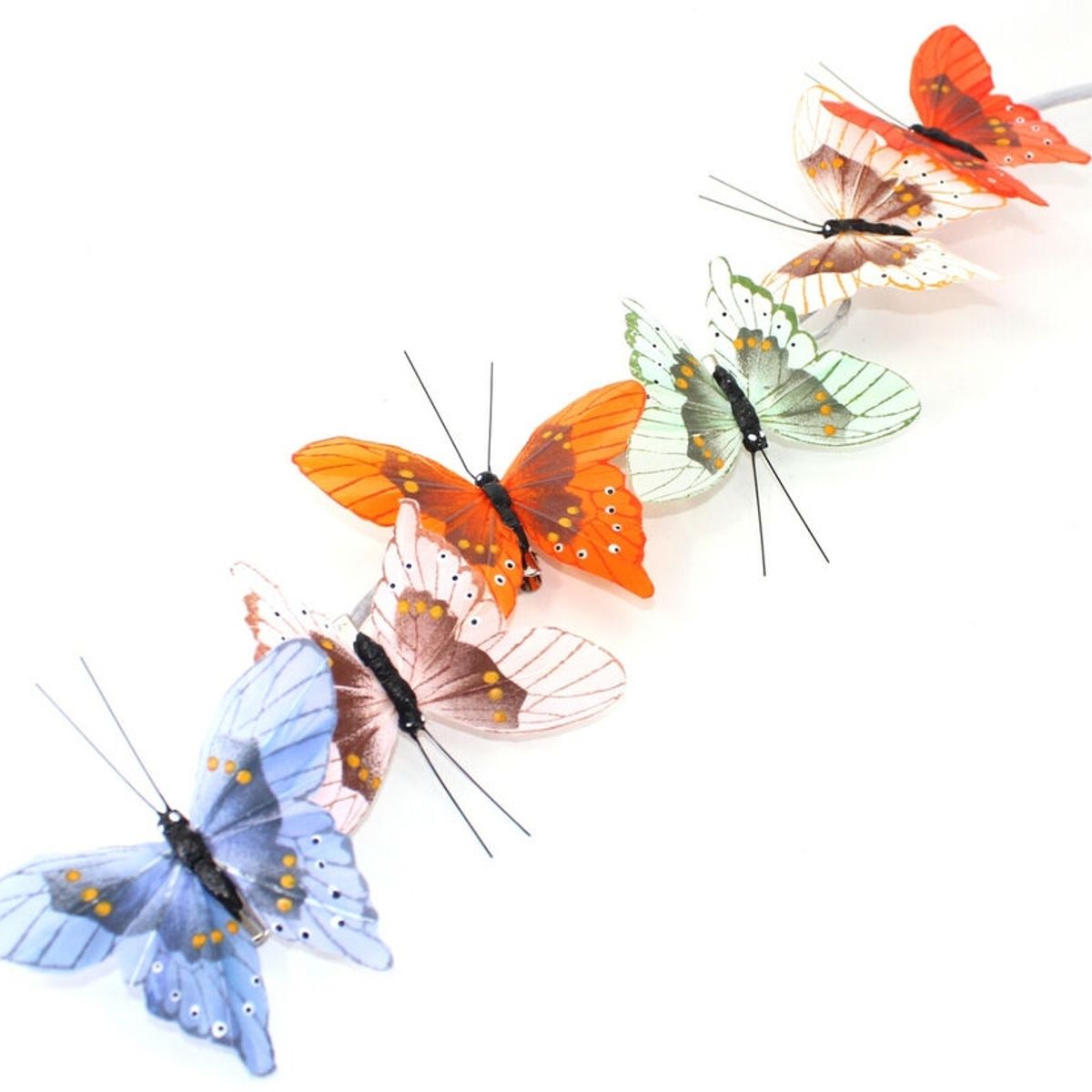 GENERICO - Set de 6 clips decorativos de mariposas doble color